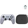 8Bitdo Pro 2 - Controller wireless Bluetooth con custodia da viaggio, aggiornamento joystick effetto Hall, gamepad retrò per Switch/Switch 2, PC, Android, Steam Deck e Apple (Edizione grigia)