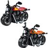 MUYAPAY 2 Pezzi Modellino Moto Lega, Tirare Indietro la Motocicletta Simulazione Moto Giocattolo Per Giochi Educativi Per Bambini,Regalo Feste Di Compleanno(Rosso + Arancione)