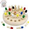 VingaHouse Scacchi di Memoria, Giochi Montessori 4 Anni, Gioco da Tavolo in Legno per Allenamento Memoria, Regalo di Compleanno per Bambini e Anziani