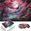 LGNBTGM Puzzle giapponese fiori di ciliegio paesaggio arte puzzle per adulti 1000 pezzi puzzle in legno affare come regalo per tutta la famiglia 1000pcs (50x75cm)