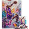 LLONGKT Puzzle di giocatori di basket per adolescenti, gioco stimolante e gioco per famiglie con pezzi completamente interconnessi di forma casuale (38x26cm)