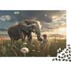 NFGOUEUAGVBk Savana elefante bambino Ispirazione paper puzzle 1000 pezzi adulti Carta ecologica Antistress educativo Arte parete 38x26cm/1000pcs