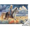 UVTMWVTCUSIQ Puzzle Cowboy da 1000 pezzi in carta per adulti Educativo Paesaggio western Cavallo Puzzle Carta Allenamento mentale Decorazione parete 70x50cm/1000pcs