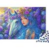 UVTMWVTCUSIQ Puzzle 1000 pezzi Unicorno Magico Fiori per Adulti Carta Decorazione da Parete Puzzle Unicorno Educativo Gioco in Famiglia 52x38cm/1000pcs