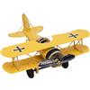Cyrank Modello di aeroplano retrò, modello di aeroplano in metallo con decorazioni per aeroplani vintage per la decorazione dell'albero di Natale desktop da ufficio in casa(Giallo)