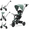 QPLAY Triciclo Evolutivo QPLAY Elite Platinum 6 in 1 con sedile girevole a 360°, per bambini da 10 a 36 mesi, Maniglione direzionale, Capottina XL, Poggiapiedi e cestino (Verde)