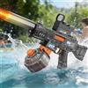 MOZC Pistola ad acqua elettrica per bambini, pistola automatica ad acqua con luci LED, assorbimento automatico dell'acqua, portata 6-8M, lunga durata della batteria per fuoco continuo (A-MP5 Grigio)