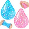 TOGETDREAM 2 Pezzi Squishy Antistress , Pallina Antistress Forma Di Goccia d'Acqua, Giocattolo Antistress Per Adulti Bambini, Fidget Toy Per Asd Adhd Ufficio Regali (Rosa e Blu)