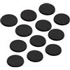 Forged Terrain Set di basi rotonde da 32 mm per miniature - Confezione da 12 per tavolo Wargaming | 4 mm di altezza in plastica nera testurizzata