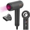 Taurus - asciugacapelli + 1800 W | motore brushless digitale | 2 velocità | 5 temperature | getto aria fredda | tecnologia ionica anti-crespo | asciugatura rapida | leggero | grigio
