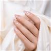 Xanthelle Unghie Finte a Pressione, 24 Pezzi French Tip a Mandorla, Unghie Finte Rosa Medie, Unghie Artificiali Riutilizzabili con Adesivi
