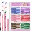 ANNAFRIS Ciglia Finte Ciuffetti 30D Colorato Ciglia Finte D Curl 10-16mm DIY Extension Ciglia Fai da te Cluster Lashes(Colored 30D)