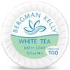 Bergman Kelly - Saponette da hotel - Tè bianco, 14 g, confezione da 100 - Viaggio di lusso in formato grande - Mini rotonde confezionate singolarmente