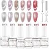 Nicedeco Kit 6 Pezzi da 5ml Smalto Gel Occhio di Gatto Trasparente Rosa con Magnete - Effetto Cristallo Liquido Lucido, Jelly Traslucida Riflettente UV, Lunga Durata per Salone e Fai-da-Te