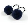 Blausky 5 elastici per capelli con pompon da donna, con pompon da 5 cm, per coda di cavallo, trecce sottili, blu scuro