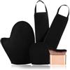 SNBUHA 4 Pezzi Kit Guanto Autoabbronzante, Autoabbronzante Guanti Applicatore, Applicatore Abbronzatura Riutilizzabili Lavabili, per Crema Abbronzante, Nero