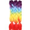 Cybelleza 24" Trecce Capelli Finti Extension Ombre Viola&Blu&Giallo&Arancione Treccine Afro Sintetici Fibre Jumbo Braiding, Confezione da 3