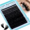 GEMERRY 80D Ciglia Finte Ciuffetti Manga Ciglia Finte Extension Spiky Ciglia Lash Cluster DIY Eyelash Extension a Casa per Principianti 5 Secondi (80D-Spiky, 10-18mm)