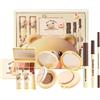 Clawrex Set per trucco, 8 pezzi, set per trucco, set regalo per donne e ragazze, set di cosmetici per principianti con eyeliner, palette di ombretti, rossetto e eyebrow Pencil
