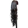 Ser Mulher Coda Capelli Extension Sintetici + Boccoli, LUNGA: 50 cm, PESO: 122g, Effetto Naturale, Ondulata e Voluminosa - Facile da Applicare per Acconciature, EMILY, (Nero)