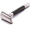 Parker Safety Razor Parker, THE SEMI SLANT, rasoio di sicurezza Double Edge e 5 ricariche per lame Parker - Manico in ottone massiccio grigio grafite elettrolitico - Offre una rasatura da barbiere a casa