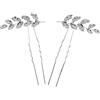 FRCOLOR 2 Pz Pettine Per Laterale Spiga Di Di Strass Perlati Copricapo Di Strass Forcina a Forma Di u Sposa Lega Di Zinco Cristallo Raccolti