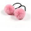 Blausky 5 elastici per capelli con pompon da donna, con pompon da 5 cm, per coda di cavallo, trecce sottili, rosa scuro