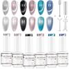 Nicedeco Kit 6 Pezzi da 5ml Smalto Gel Occhio di Gatto Trasparente con Magnete - Effetto Cristallo Liquido Lucido, Jelly Traslucida Riflettente UV, Lunga Durata per Salone e Fai-da-Te