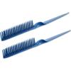 SIMPOR Pettine per capelli a 3 file per capelli districanti naturali spazzola per capelli in nylon Unbraider Teasing pettine coda di topo per donne uomini blu