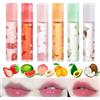 Mrettick Olio per labbra idratante 6 pezzi roll-on smalto fresco lozione trasparente incolore set per cura delle labbra
