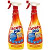 Generico Aceto Più Anticalcare Spray, Detergente Sgrassatore Multiuso, Mousse Sciogli Calcare, 2 Pezzi da 700 ml, per Bagno e Cucina