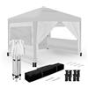 Wasabi - Gazebo Esterno Resistente 3x3m - 4 Pareti Laterali - 4 Sacchi di Sabbia, Picchetti e Corde di Fissaggio - Sacco di Trasporto - Pergola in Nylon (Bianca)