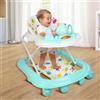 HUOLE Girarrosto con set da gioco-girello Bebe Walking pieghevole, da 6 a 18 mesi, ideale come aiuto per camminare per i primi passi del vostro bambino, verde (62 x 68 x 36-81 cm)