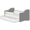 ACMA Letto per bambino Cameretta per bambino con materasso Lettino bambini HAPPY (Grigio, 160x80 cm + Cassetto)