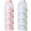 Happymami, Dosatore per Latte in Polvere o Cereali, colore Acquamarina Pastello, 4 scomparti portatili da 360 ml ciascuno, facile da trasportare, apertura semplice (Set di 2 Dosatores)