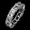 Gemsporium Anello Gemsporium In Argento 925 Con Aquamarina Naturale Quadrata 4mm, Mis. 8