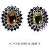 Egemdiamond Orecchini In Argento Sterling 925 Ovali Con Opale Nero 7x5mm E Gemma Spinel
