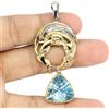 Egemdiamond Ciondolo Egemdiamond Argento 925 Topazio Blu Svizzero 13.8ct Dragon Fatto a Mano