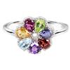 Egemdiamond Anello In Argento Sterling 925 Con Citrino A Taglio Apera 4x3mm, Mis.7