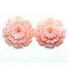 SBI Gems 25x25 MM Rosa Naturale Opale Fatto a Mano Intagliato Paio 32.51 Cts Loose Gemme