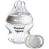 Tommee Tippee Biberon Natural Start (150 ml con Flusso Super Lento Tettarella) e Ciuccio Neonato Newborn (0-2 mesi) in Confezione Regalo