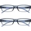 OPULIZE Grigio Leggero Comodo Lettori Valore 2 Pacco Stile Designer Uomo Donna Uvr2Pk032Gr +2,00-70 Gr