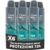 Dove Deodorante Dove Men + Care Eucalipto e Menta Spray Advanced Care, Deodorante Uomo, con 1/4 Crema Idratante, Formula Idratante e Delicata sulla Pelle, Protezione Fino a 72 Ore, 6 Pezzi da 200 ml