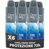 Dove Men+Care Deodorante Spray Advanced Care Cool Fresh, Antitraspirante Uomo, Protezione Fino a 72 Ore con Anti-Bacterical Odour Control, Fragranza lunga durata, 6x200ml