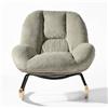 Meuble Cosy Poltrona a dondolo scandinava, in velluto a coste, sedia a dondolo per allattamento, gambe in legno di Hevea per soggiorno, camera da letto, grigio