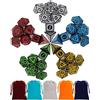 QMAY Set di dadi poliedrici con 5 sacchetti, per giochi da tavolo Dungeon and Dragons, MTG, giochi da tavolo RPG DND D4 D6 D8 D10 D10 D% D12 D20, DCIE05