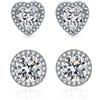 FAZKAR Aanallergici Argento 925 Orecchini Brillantini Punto Luce, 2 Paia Orecchini Donna Set per le Donne Ragazze 8mm 9mm