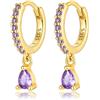 FAZKAR 1 coppia di orecchini a cerchio in argento Sterling 925 ipoallergenici per ragazze e donne 12 mm, 12 mm, ottone, zircone cubico