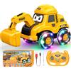 HappyGoLucky Macchina Telecomandata per Bambini, Escavatore Giocattolo con Luce LED e Suono, 2.4GHz Ruspa Telecomandata Giochi Bambini 3 4 5 Anni, Scavatore Telecomandato Regalo Bambino 3-8 Anni, Regali Natale