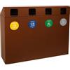 Mobile per Raccolta Differenziata 4 Scomparti 240 L 120x30x96 cm in Acciaio Verniciato Corten
